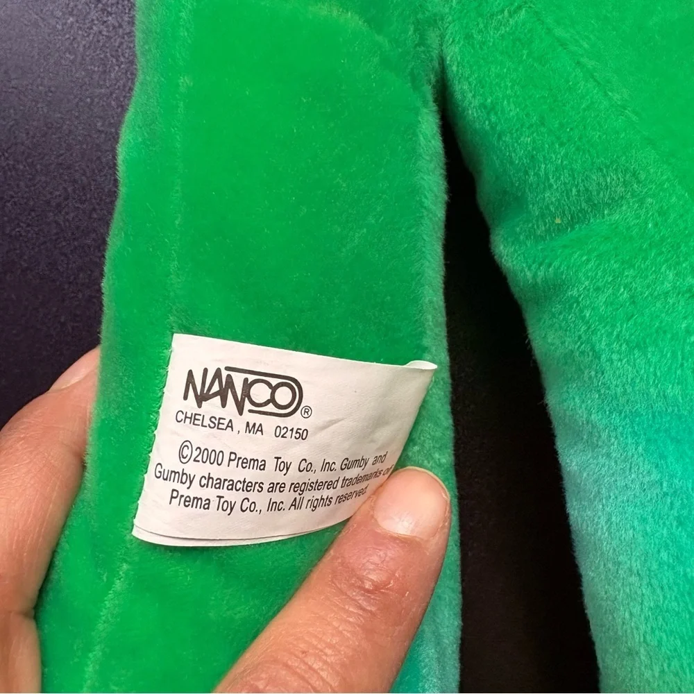 Vintage‎ 2000 NANCO Gumby Green Plush Toy 14” Stuffed Animal Pose-able